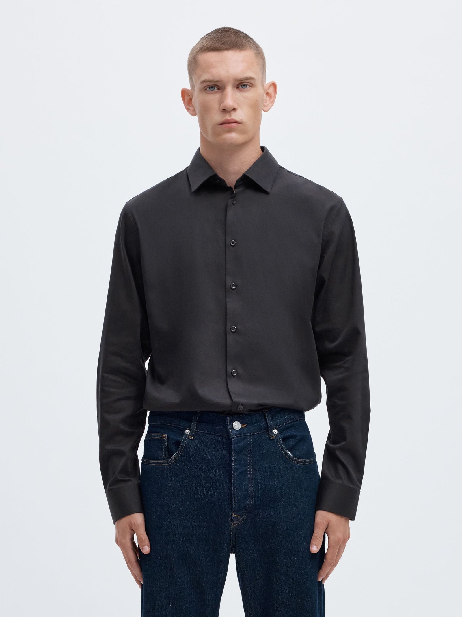 SLMFILIP-PERFORMANCE SLIM LS SHIRT NOOS | BLACK