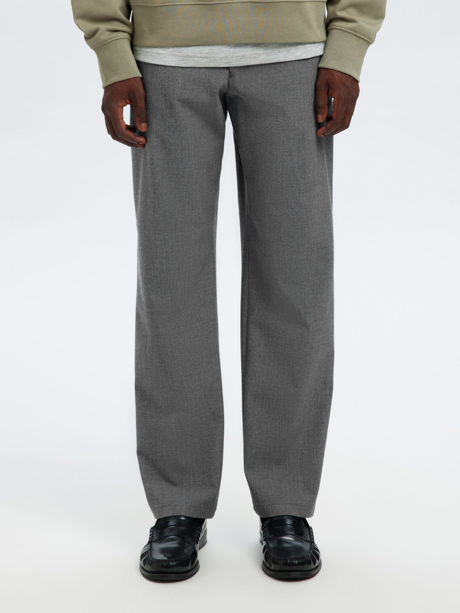 SLM196-STRAIGHT ROBERT STRING PANT NOOS | GREY