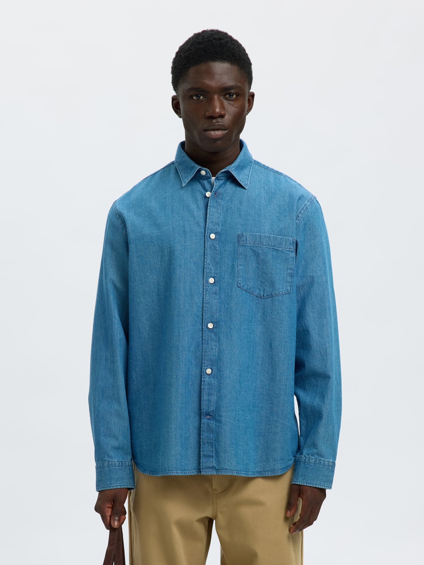 SLMREGCLAUS CARLO DENIM LS SHIRT NOOS | DENIM