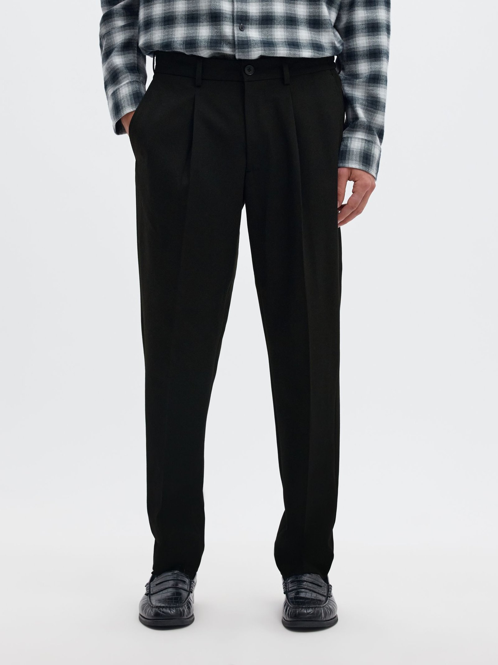 SLM190-REG TAPERED FINN FLEX PANTS NOOS | BLACK