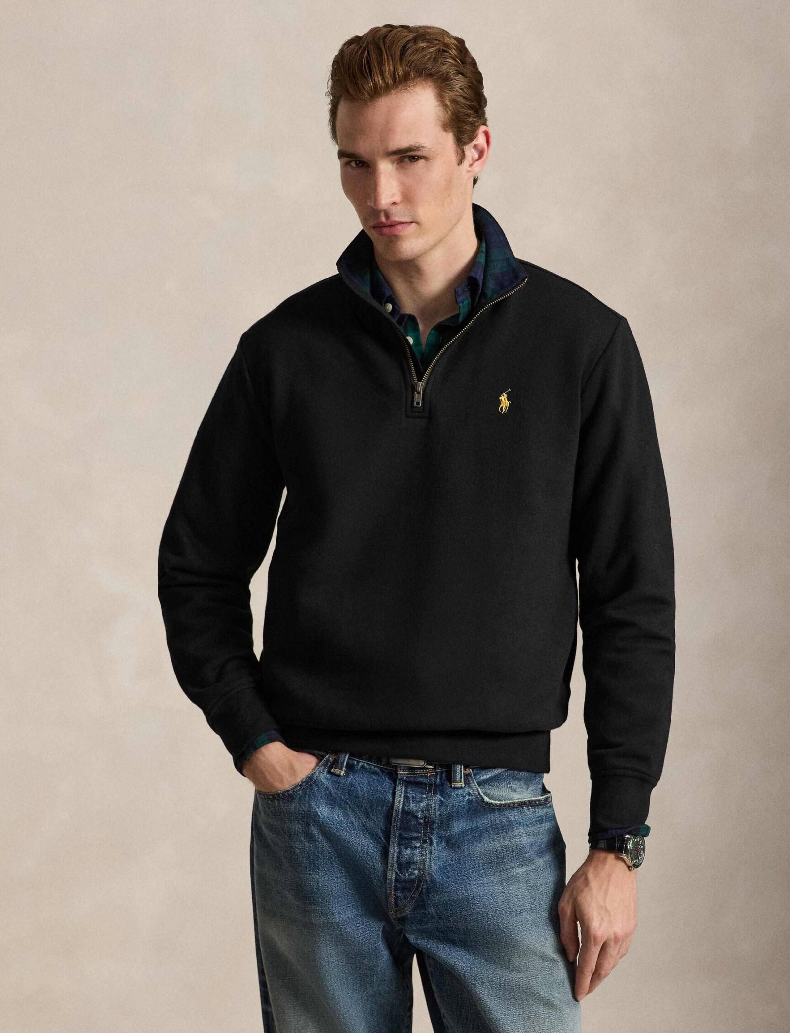 RL FLEECE-KNT-SWEATSHIRT | BLACK