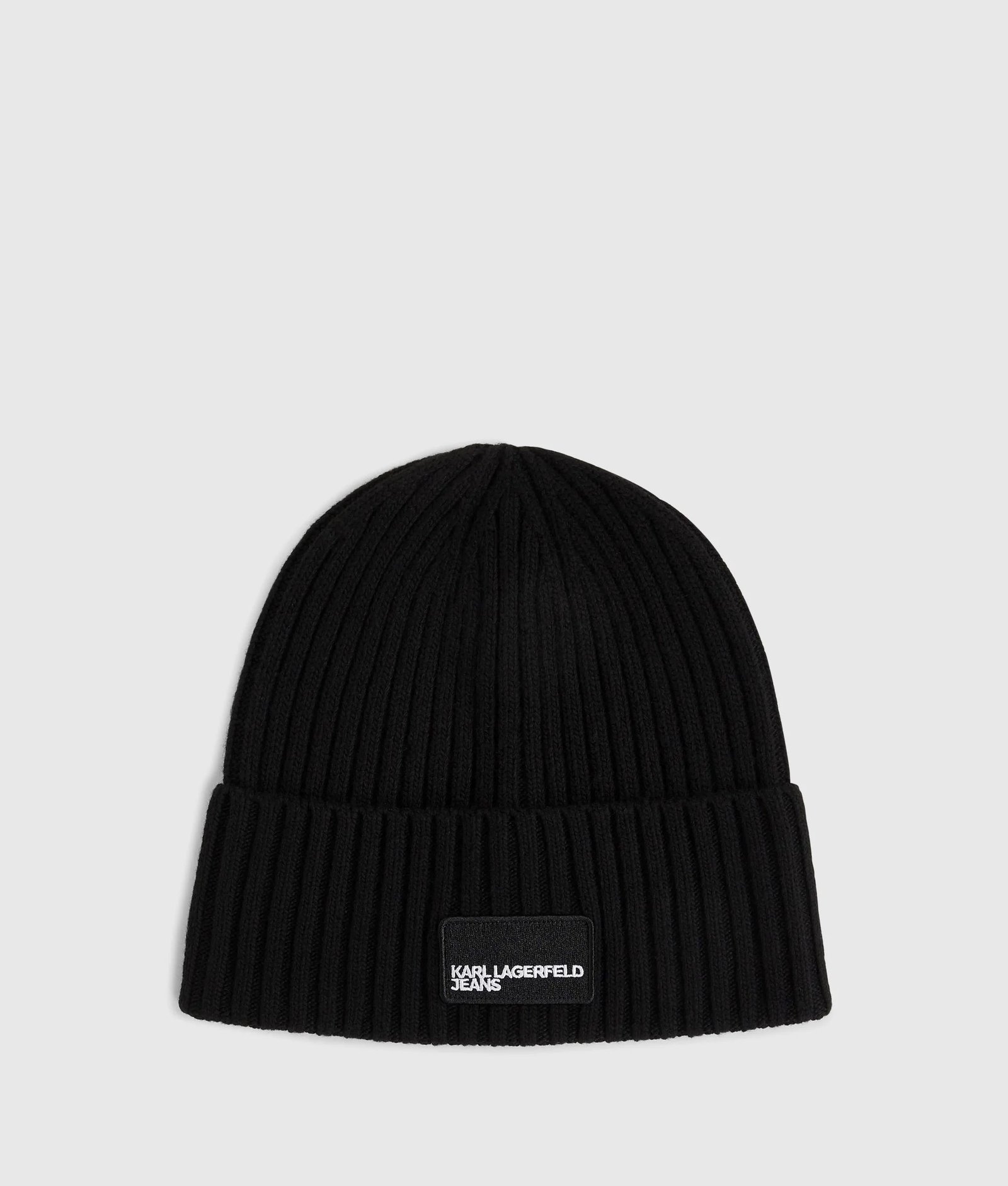 KLJ TURNED UP BEANIE | BLACK