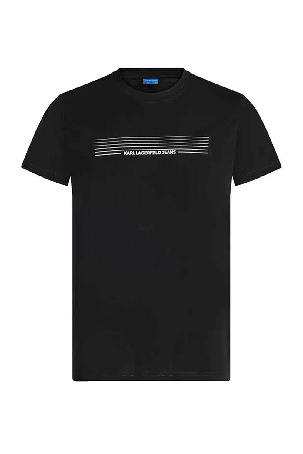 KLJ SLIM STRIPES LOGO TEE | BLACK