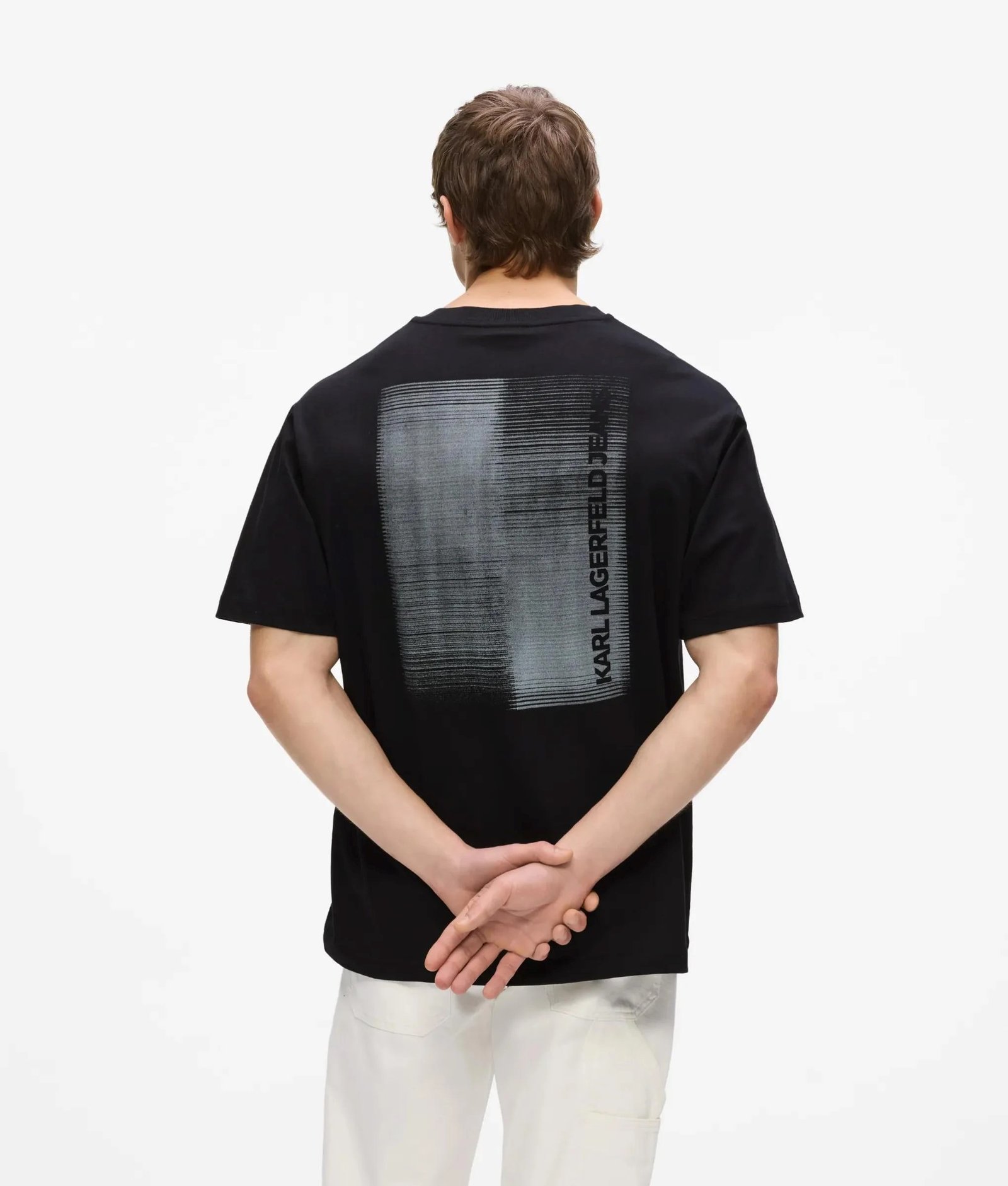 KLJ RELAXED GRADIENT LOGO TEE | BLACK