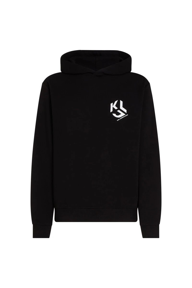 KLJ REG MONOGRAM HOODIE | BLACK