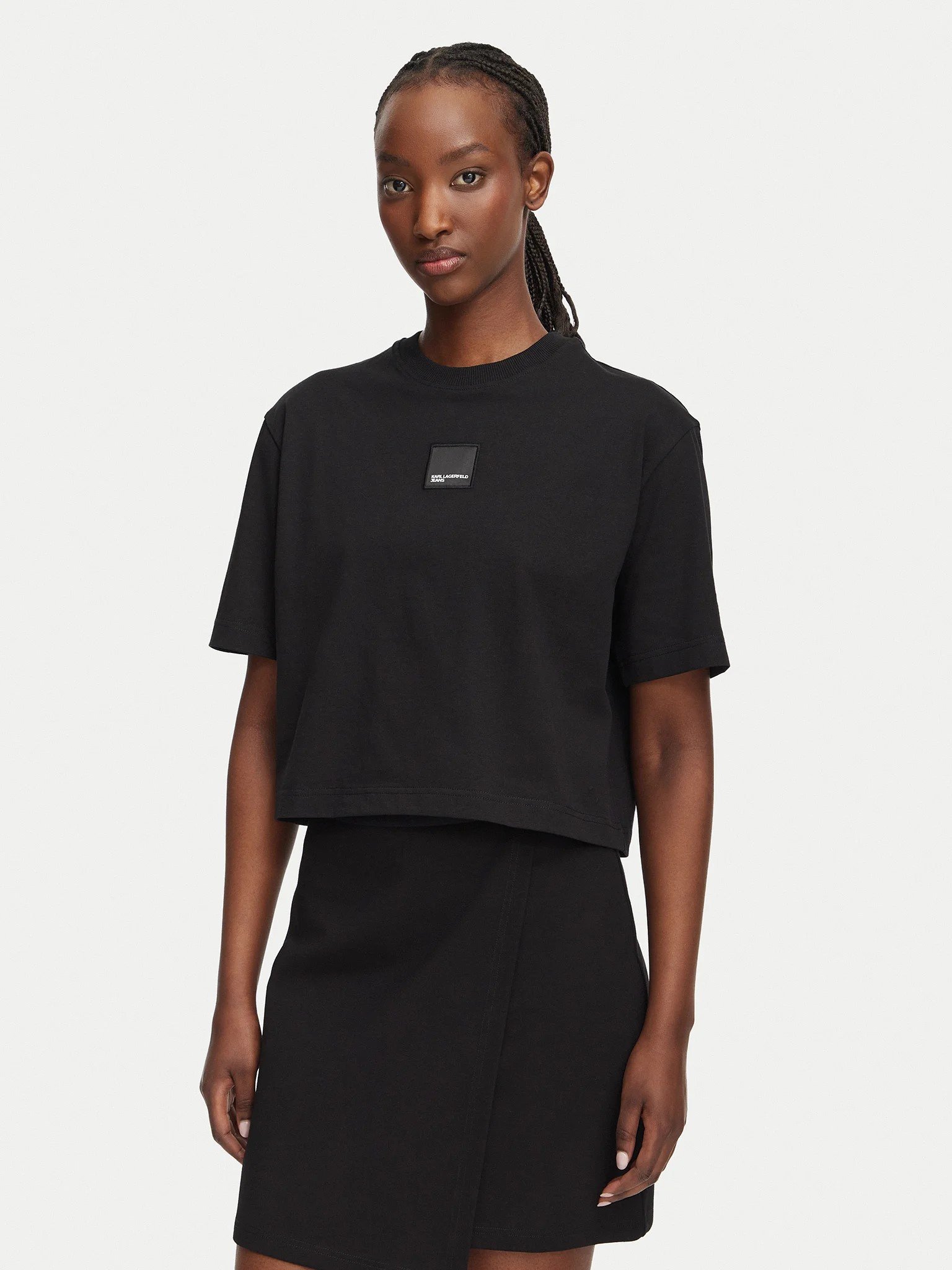 KLJ REG BOXY PATCH TEE | BLACK