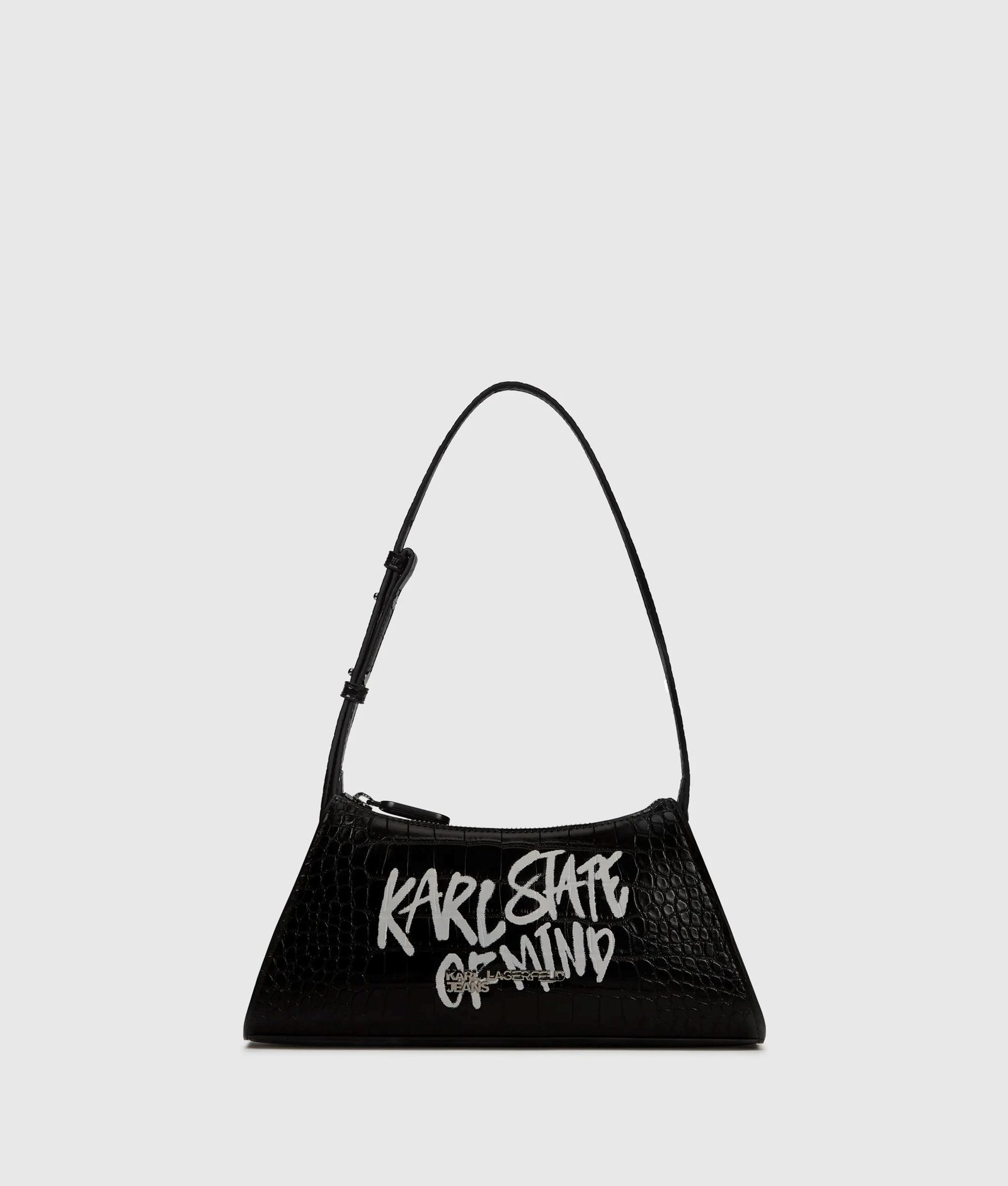 KLJ LOGO SM SHOULDER BAG QUOTE | BLACK