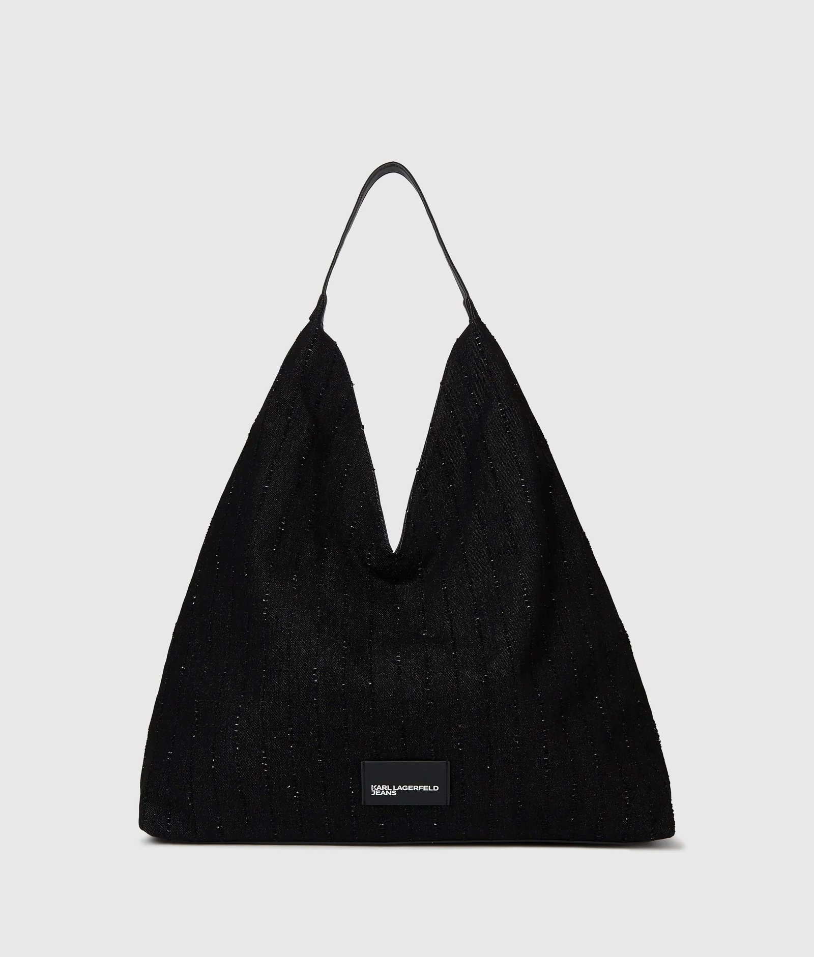 KLJ TRAPEZE DENIM SHOPPER | BLACK