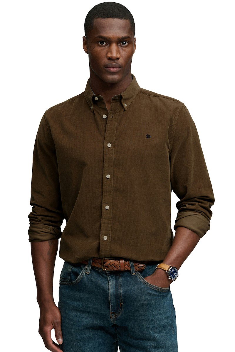 CLASSIC NEEDLE CORD SHIRT ΠΟΥΚΑΜΙΣΟ ΑΝΔΡΙΚΟ | BROWN