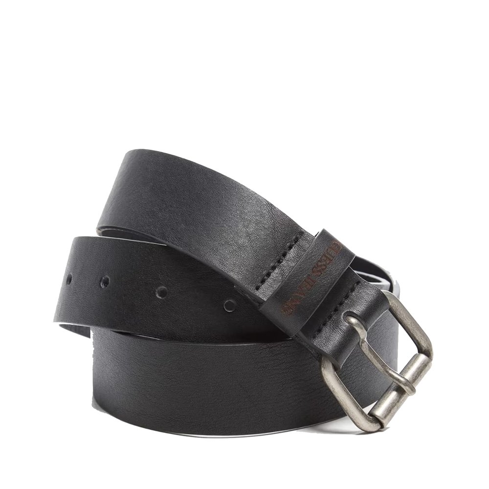 GJ HAMMERED LEATHER BELT ΖΩΝΗ ΑΝΔΡΙΚΟ | BLACK