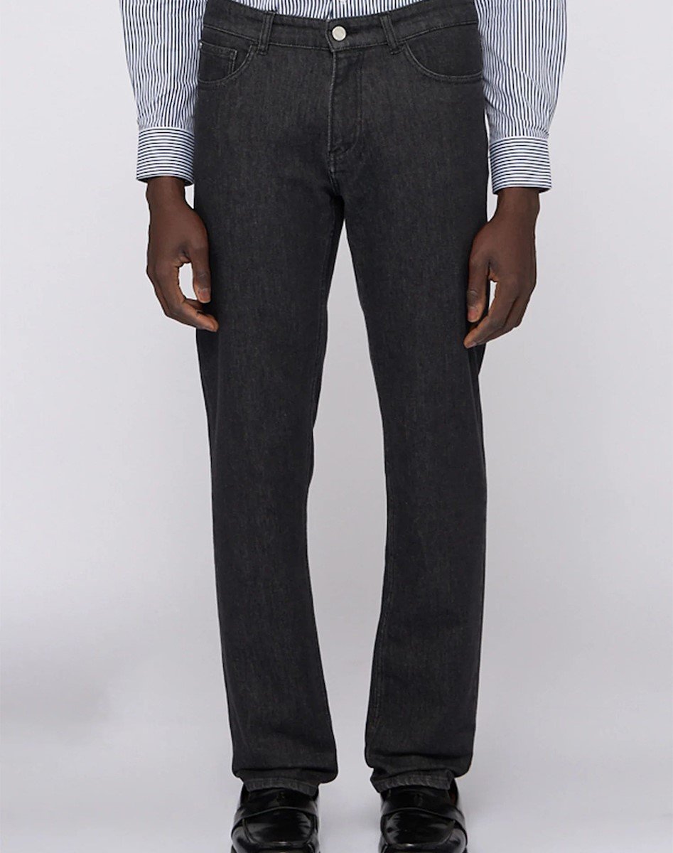 5 POCKET 370 CLOSE - BLACK DENIM SW | DARK GREY