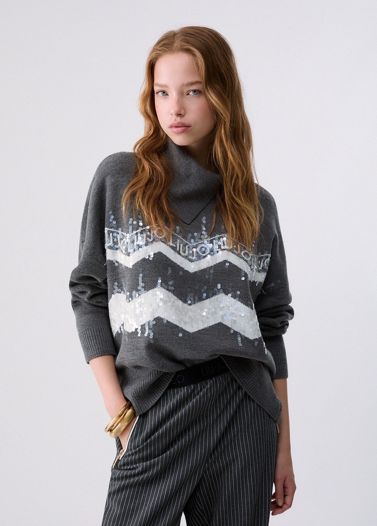 SPORT_TF6M21_MAGLIA CHIUSA M/L ΠΛΕΚΤΟ ΓΥΝΑΙΚΕΙΟ | LIGHT GREY
