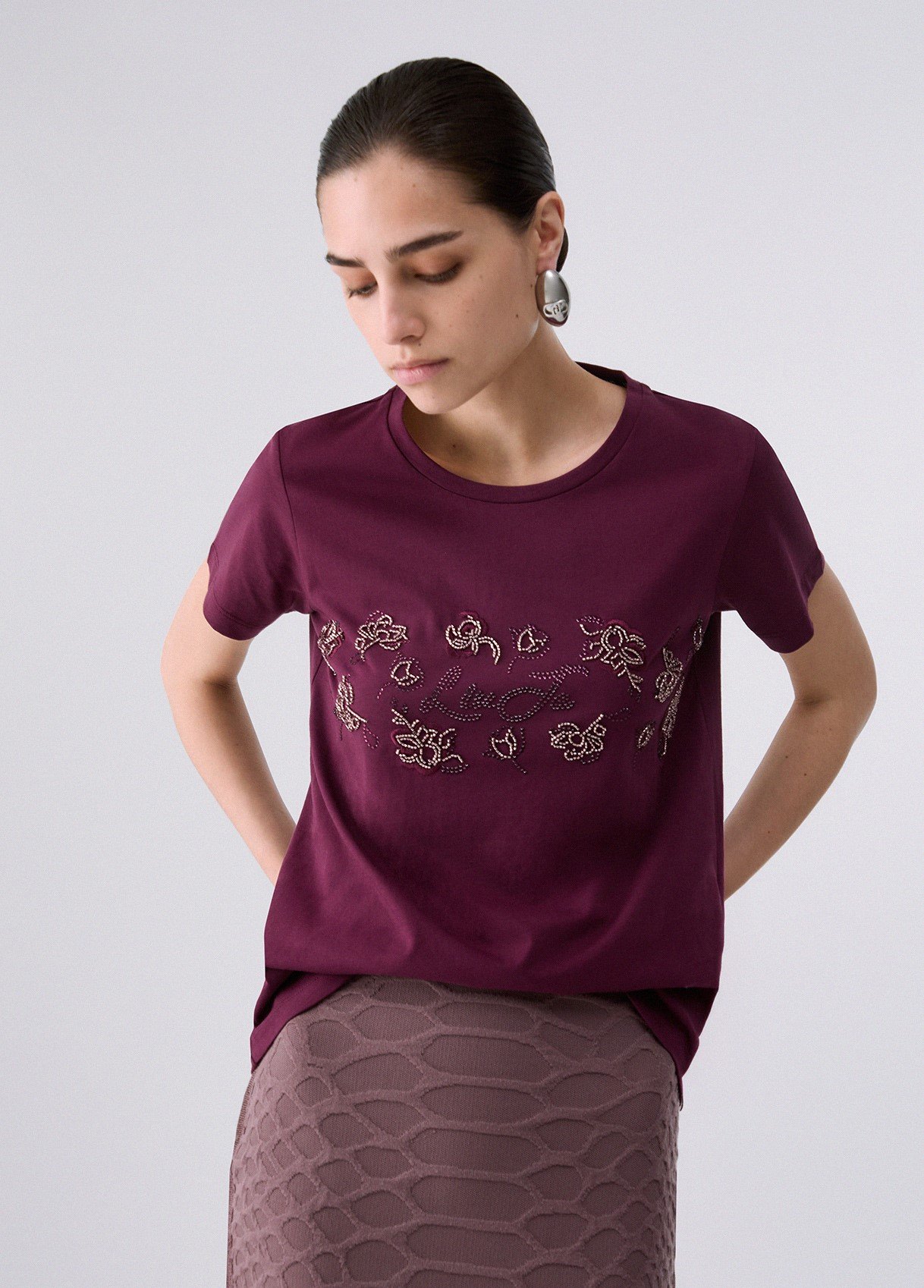 SPORT_TF6J22_T-SHIRT BASICA M/C ΜΠΛΟΥΖΑ ΓΥΝΑΙΚΕΙΟ | BORDEAUX