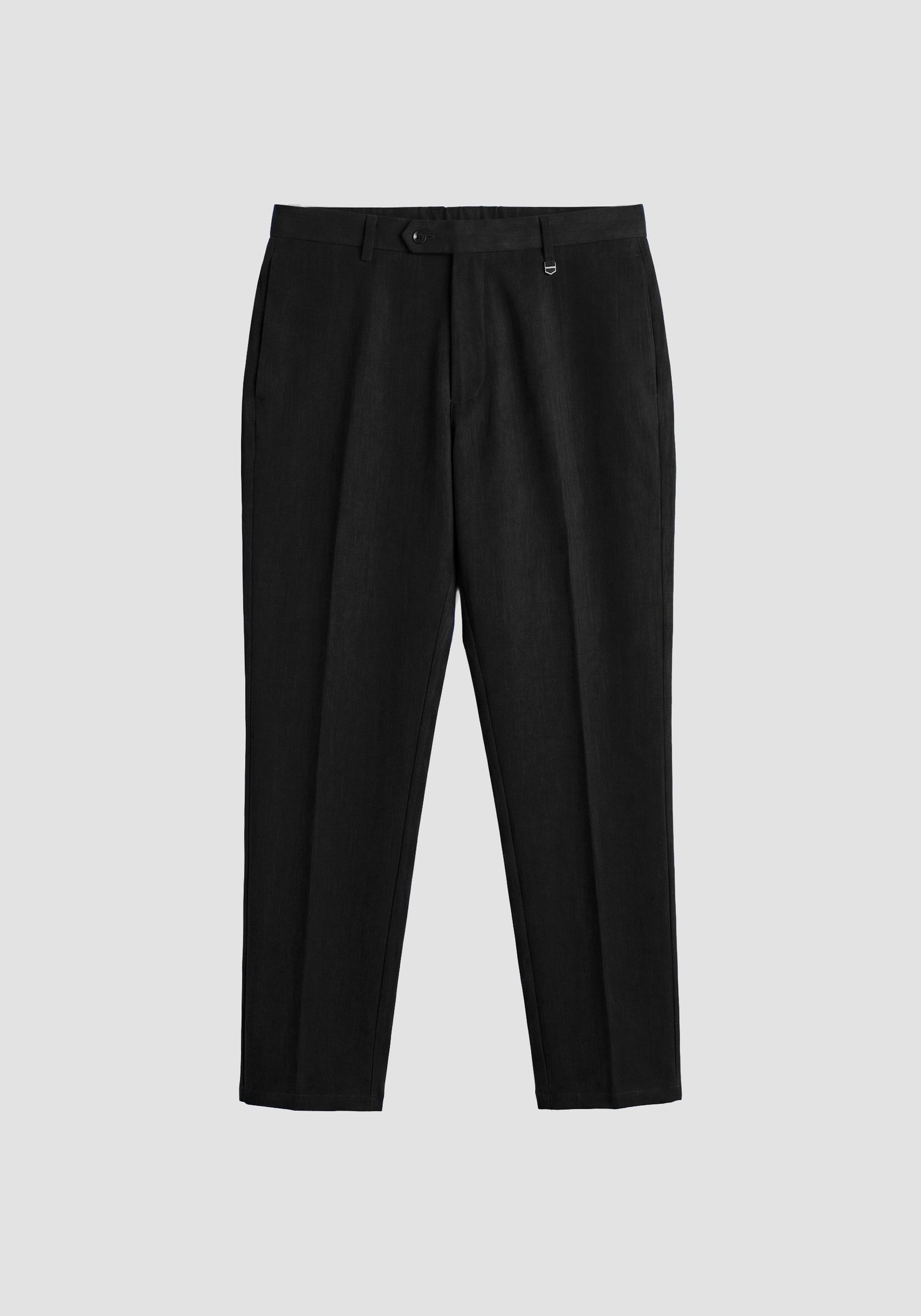 TROUSERS CHRIS REGULAR FIT IN CRINKLE VISCOSE | BLACK