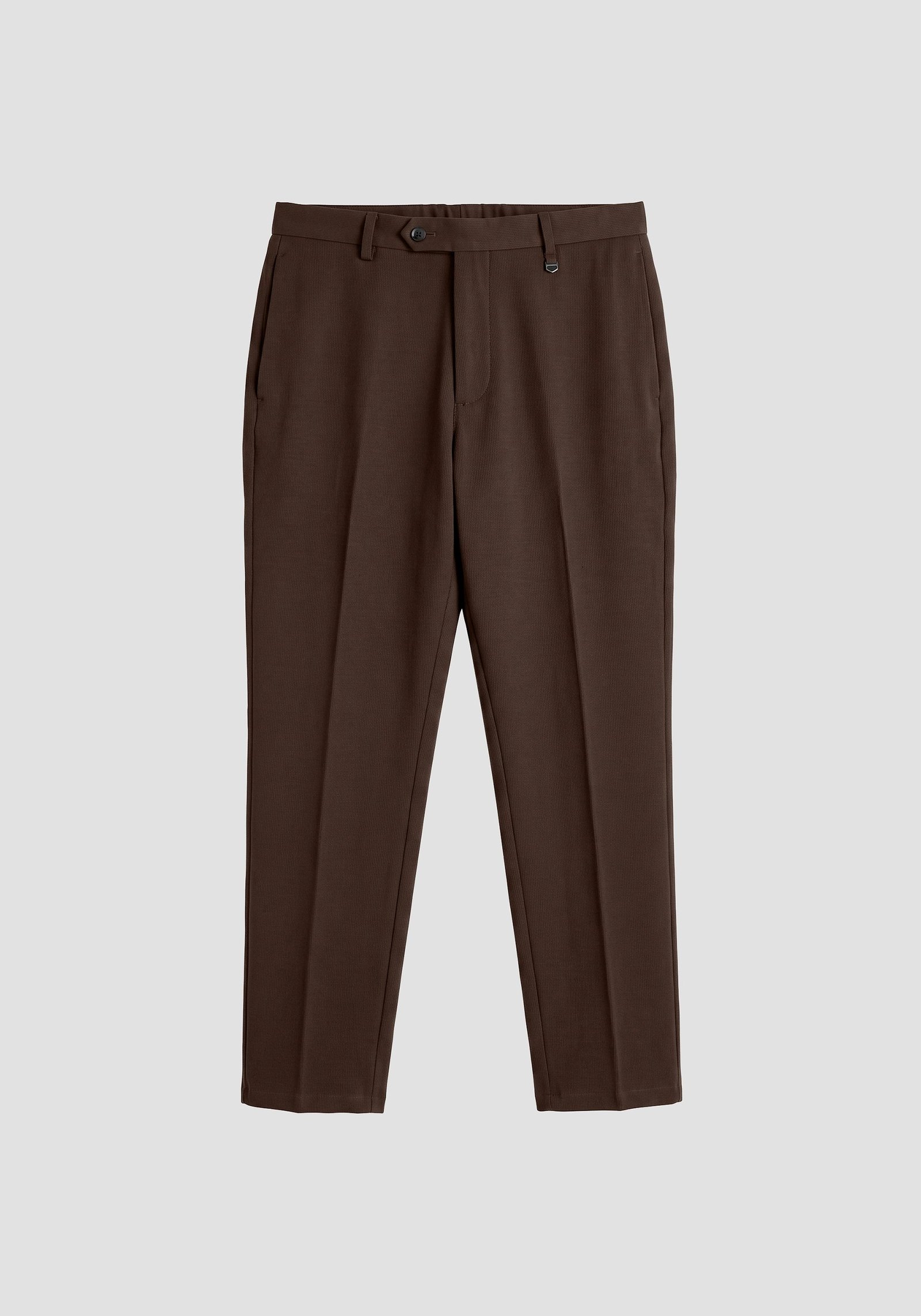TROUSERS CHRIS REGULAR FIT IN CRINKLE VISCOSE | BROWN