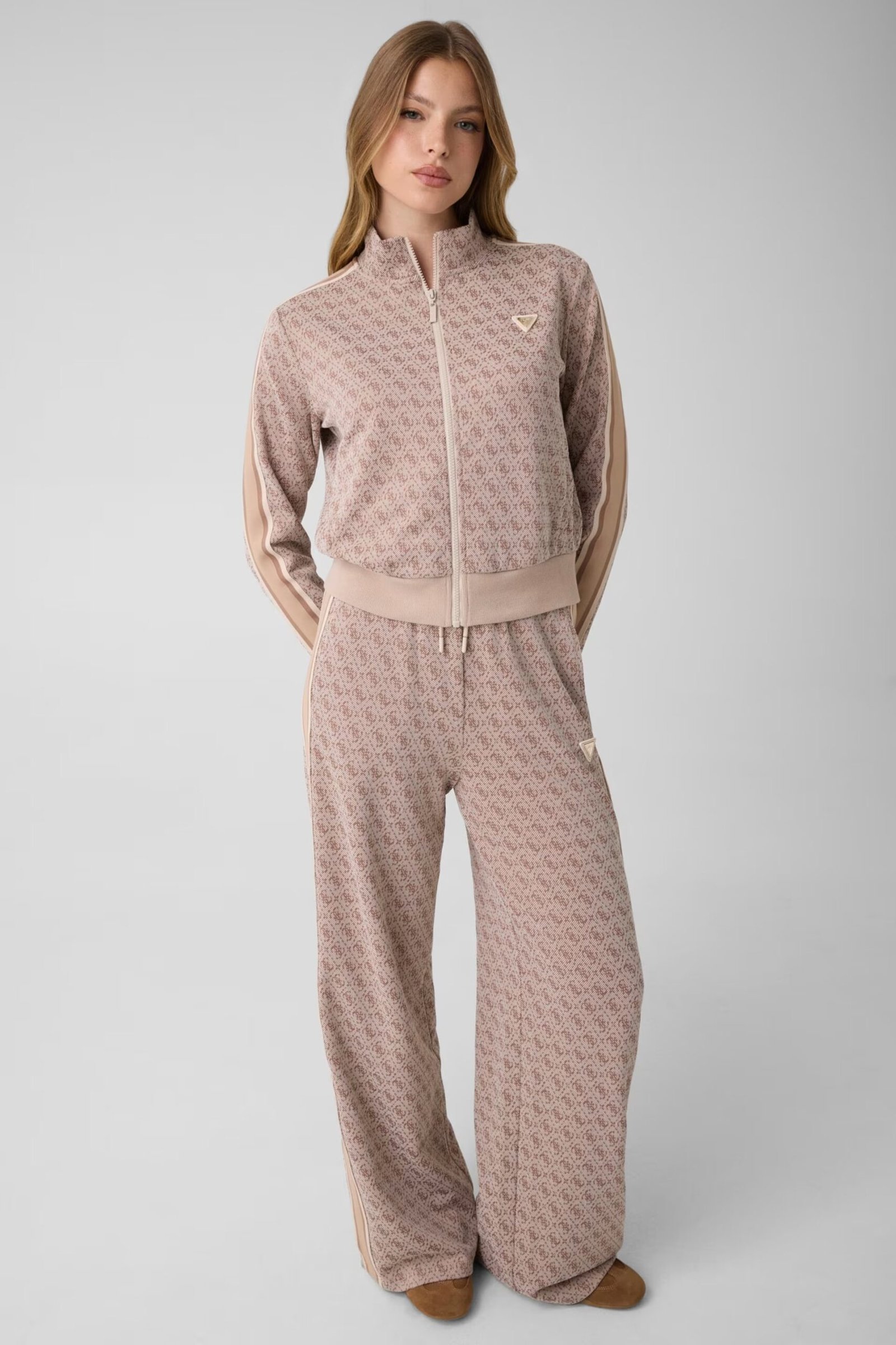 4G ALLOVER JACQUARD LONG PANTS ΠΑΝΤΕΛΟΝΙ ΓΥΝΑΙΚΕΙΟ | LIGHT BROWN