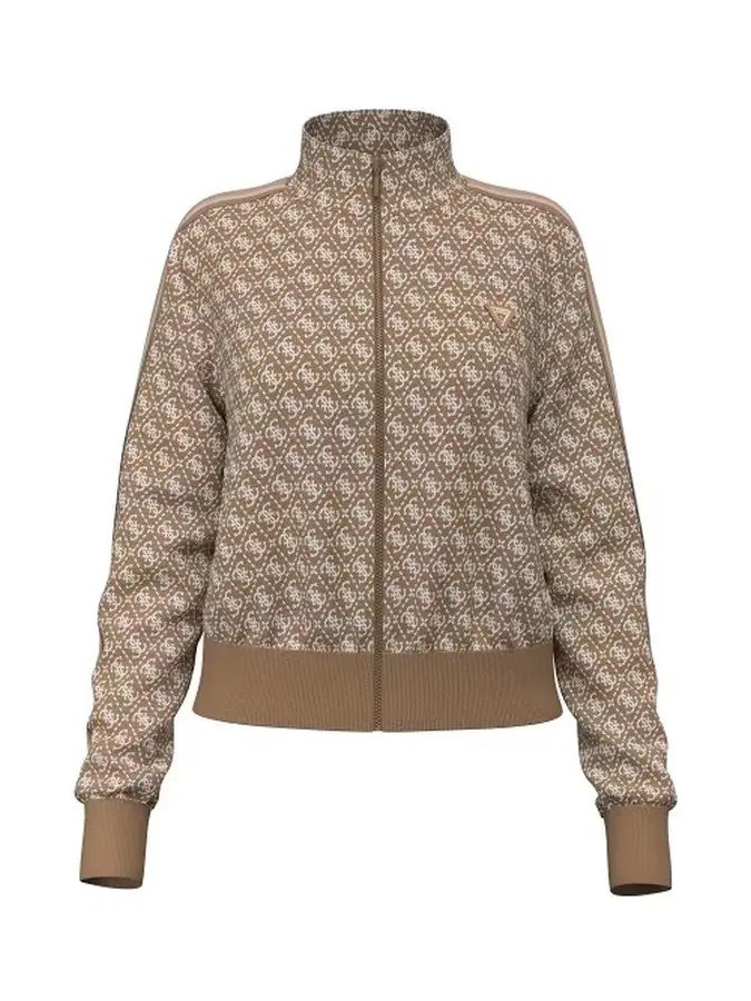 4G ALLOVER JACQUARD FULL ZIP J ΦΟΥΤΕΡ ΓΥΝΑΙΚΕΙΟ | LIGHT BROWN