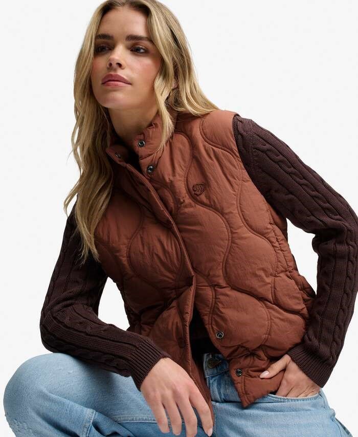 ONION QUILT CRINKLE SNAP GILET ΦΟΥΤΕΡ ΓΥΝΑΙΚΕΙΟ | BRICK
