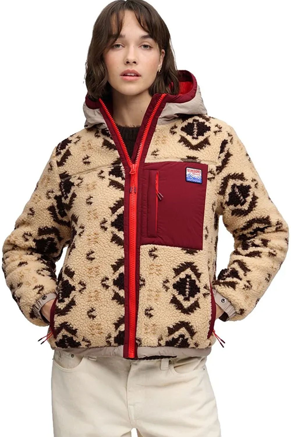 SHERPA JAQUARD FLEECE HYBRID ΜΠΟΥΦΑΝ ΓΥΝΑΙΚΕΙΟ | BEIGE