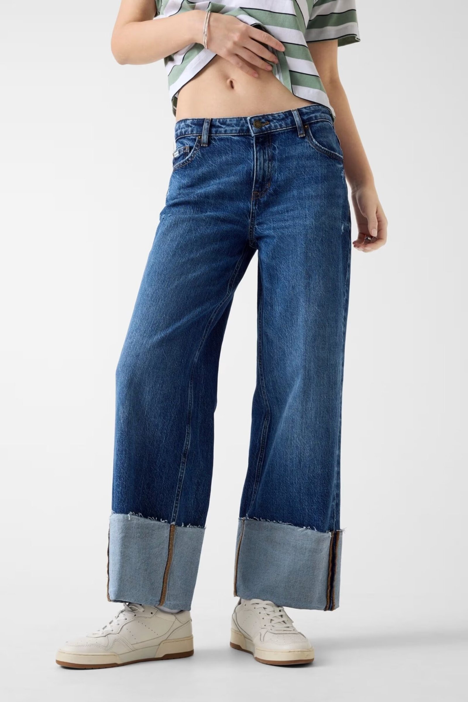 GJ WIDE LEG CUFFED ΠΑΝΤΕΛΟΝΙ ΓΥΝΑΙΚΕΙΟ | DARK BLUE