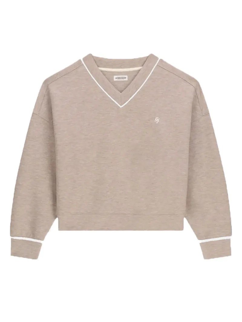 GJ CROPPED V NECK SCUBA ΦΟΥΤΕΡ ΓΥΝΑΙΚΕΙΟ | LIGHT BROWN
