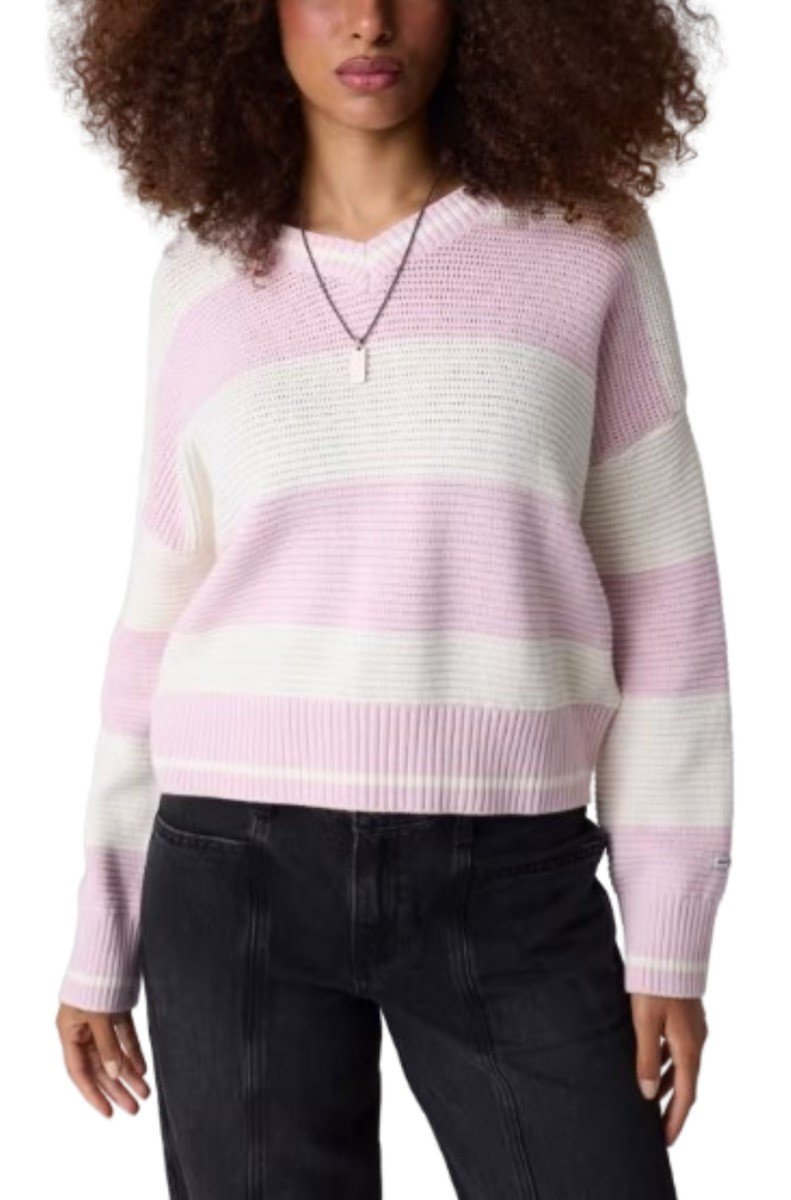 GJ LS VN OTTOMAN STRIPED SWTR ΜΠΛΟΥΖΑ ΓΥΝΑΙΚΕΙΟ | PURPLE
