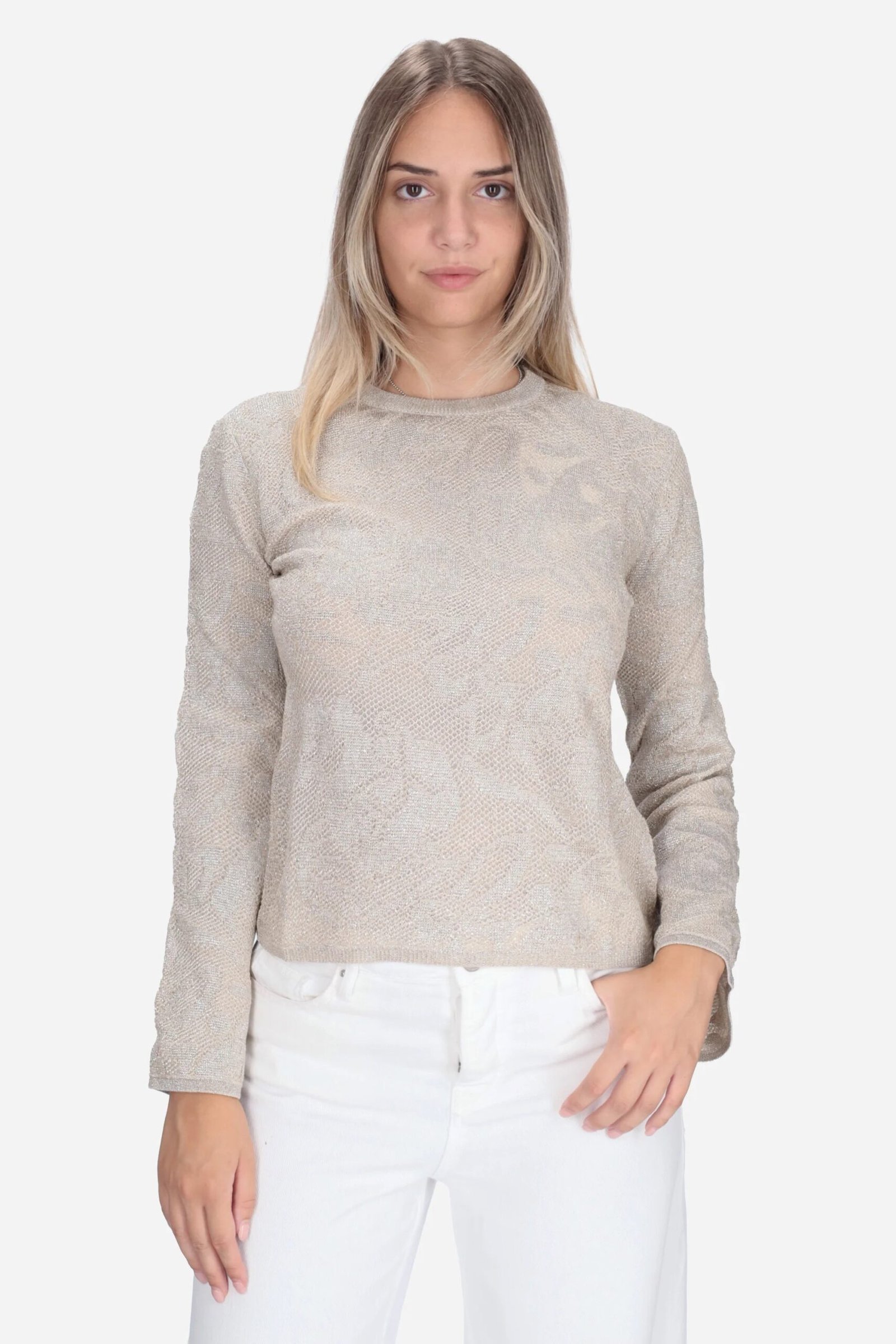 KNIT LAME ΠΛΕΚΤΟ ΓΥΝΑΙΚΕΙΟ | BEIGE