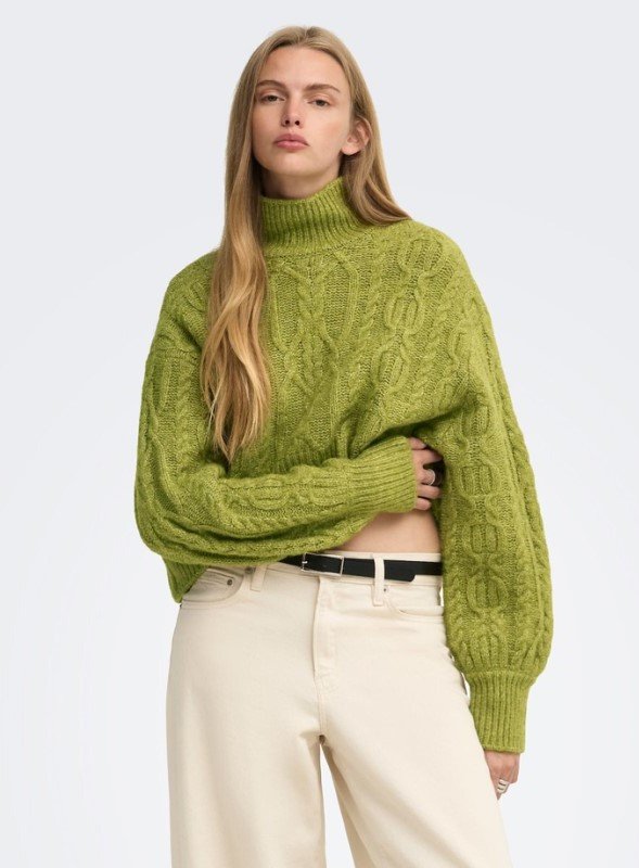 ONLHILDE LS SHORT CABLE KNT | OLIVE