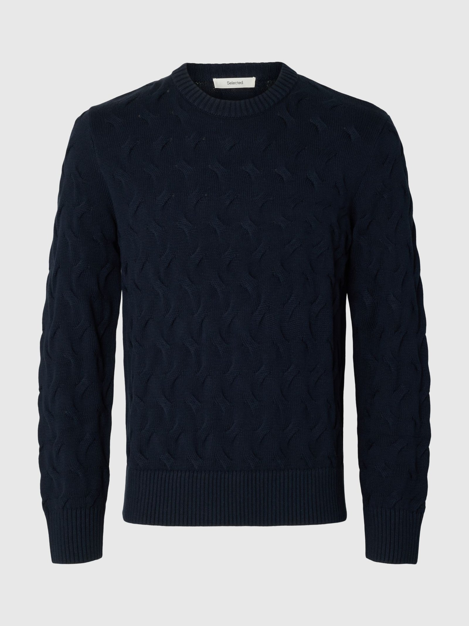 SLMCARLOS LS CABLE CREW NECK NOOS | ANTHRACITE