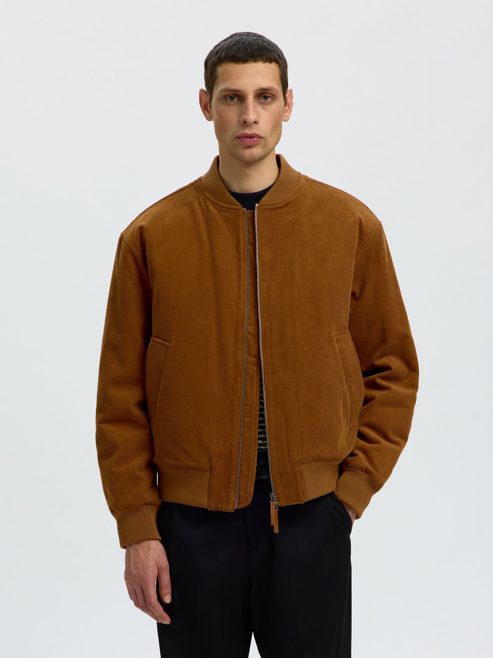 SLMDANIEL PADDED CORDEROY JKT | TOBACCO
