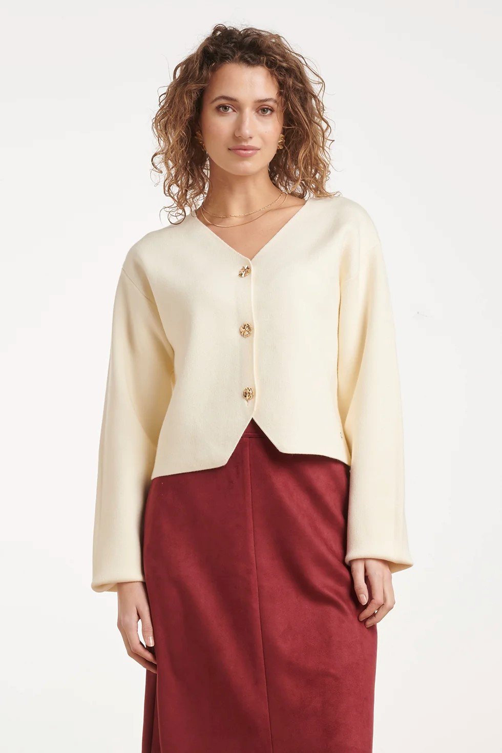 KNITTED CARDIGAN | OFF WHITE