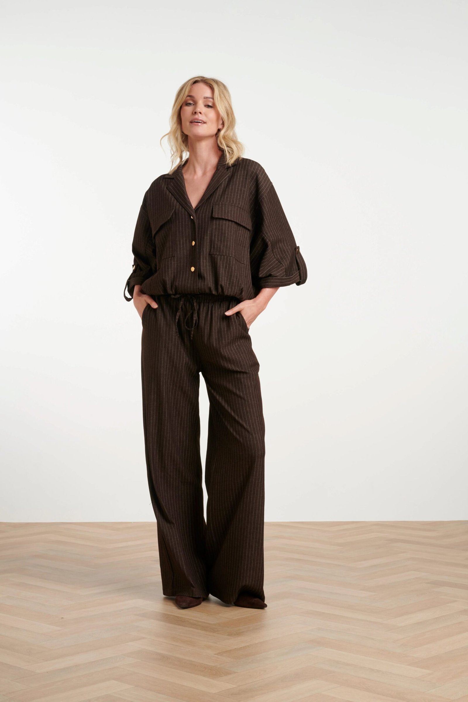 STRIPPED PANTS | BROWN