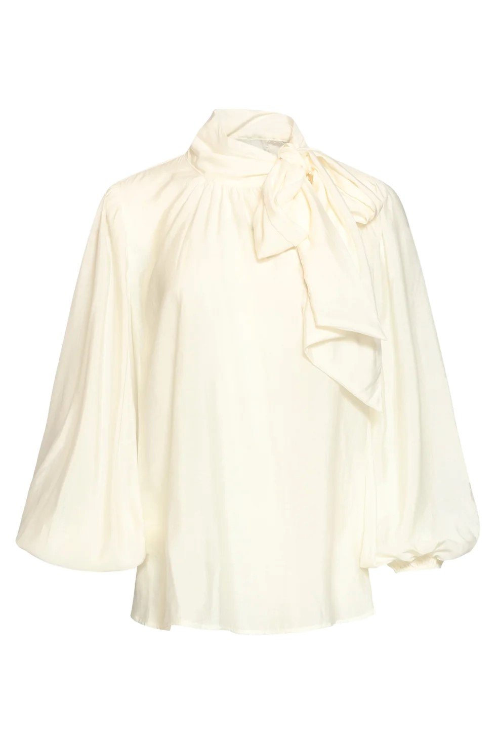 BLOUSE WITH BALLOON SLEEVES | OFF WHITE