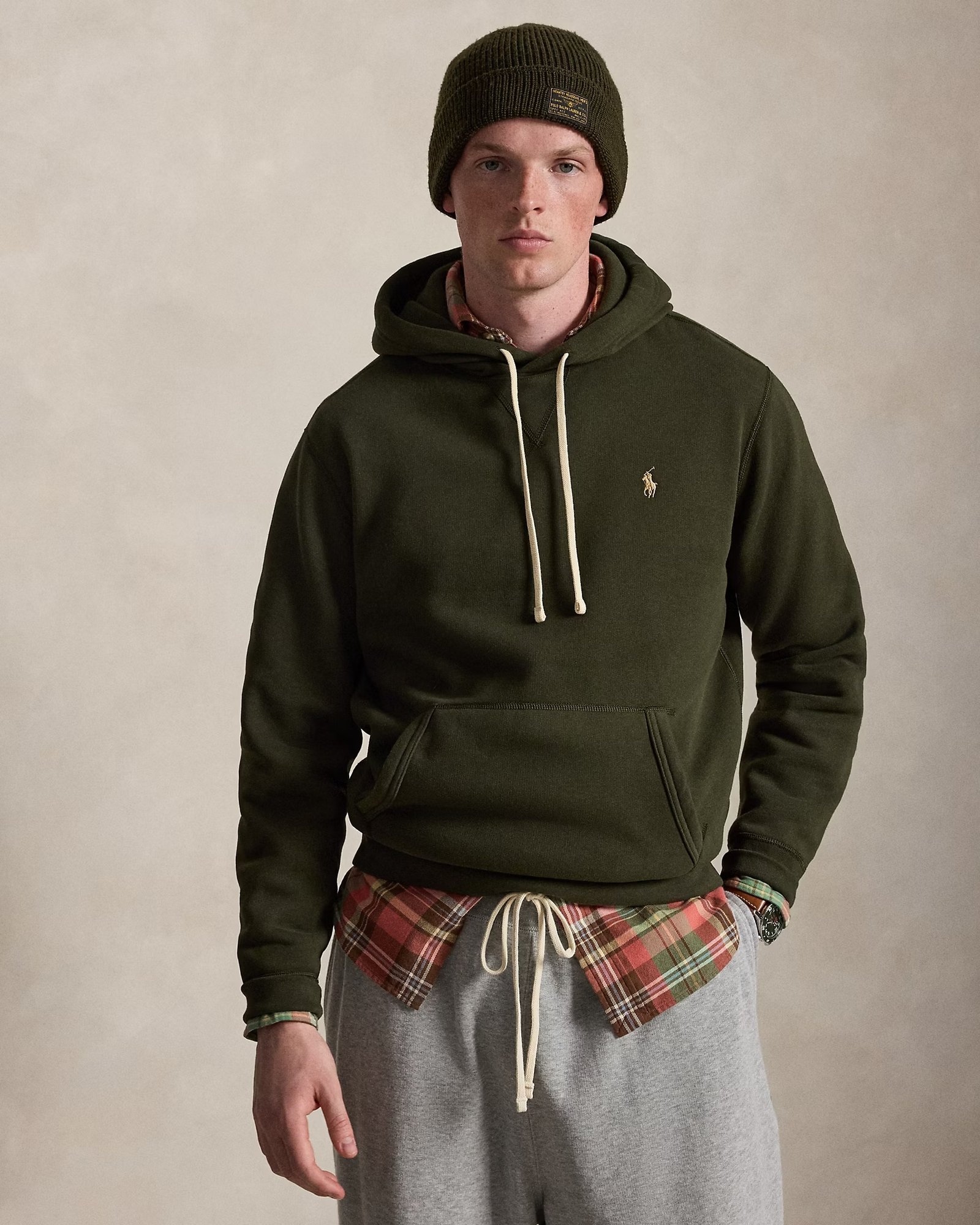 RL FLEECE-LSL-KNT | KHAKI