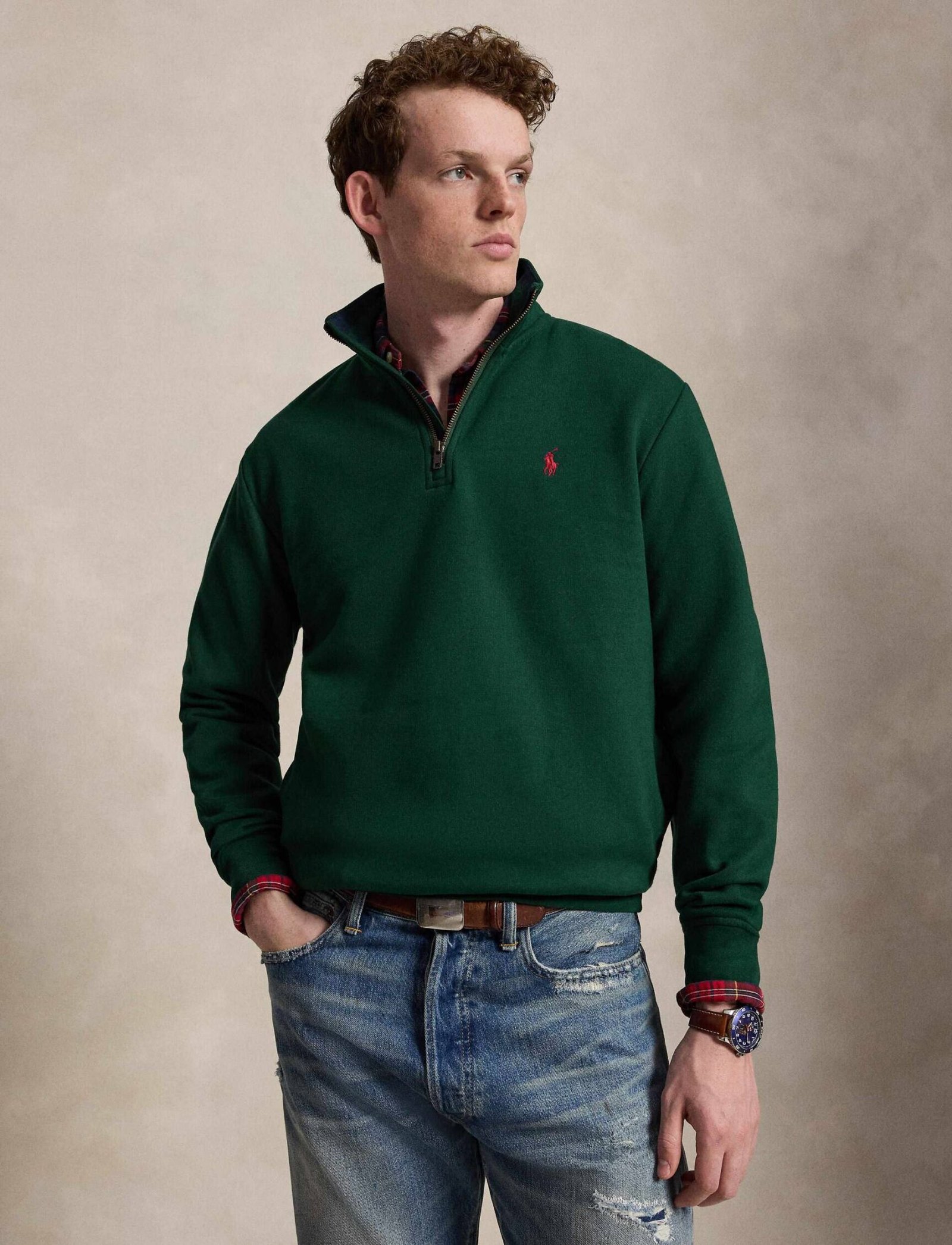 RL FLEECE-KNT-SWEATSHIRT | GREEN