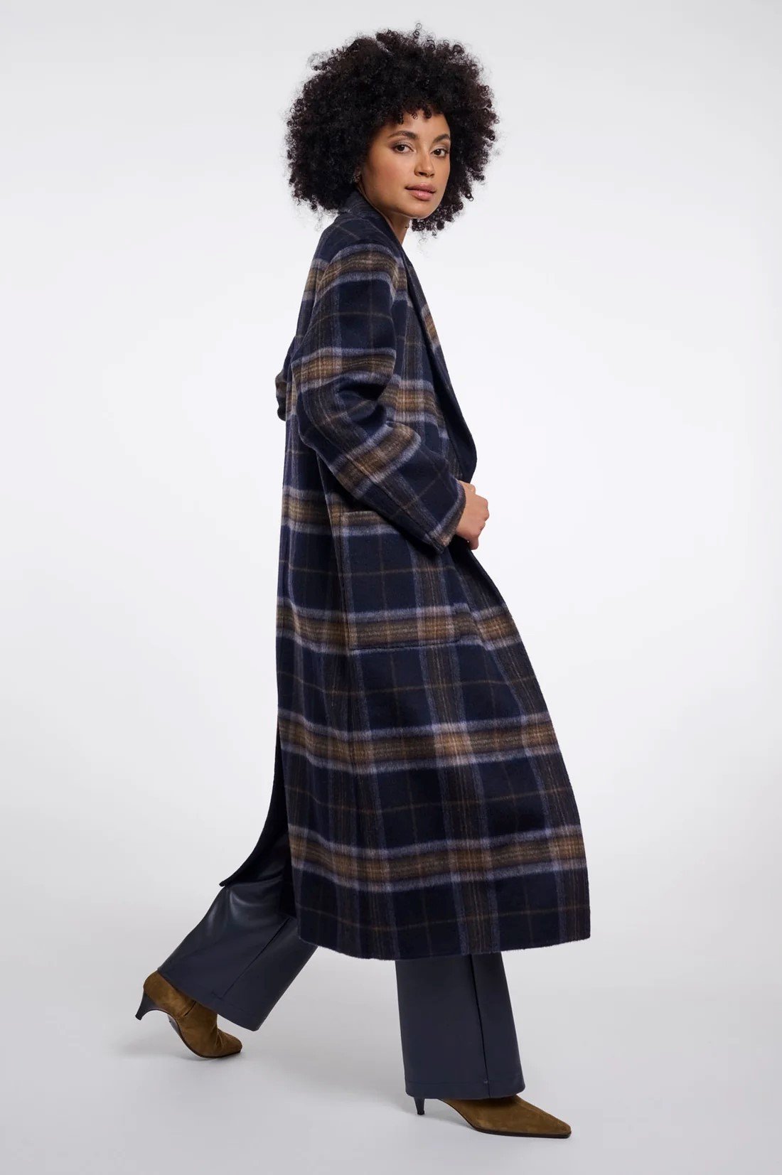 DOUBLE BREASTED REVERSIBLE COAT | DARK BLUE