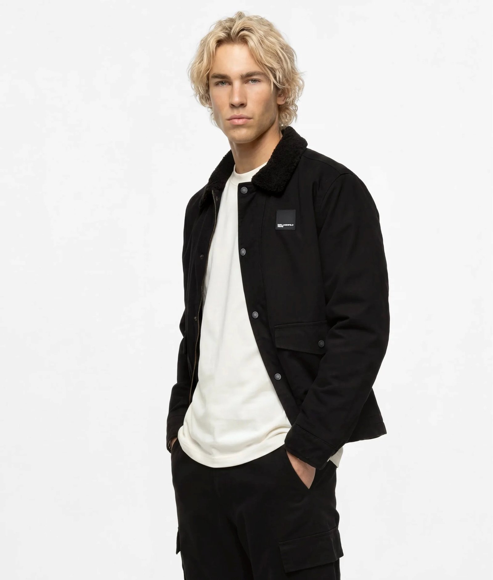 KLJ COATED COTTON JACKET | BLACK