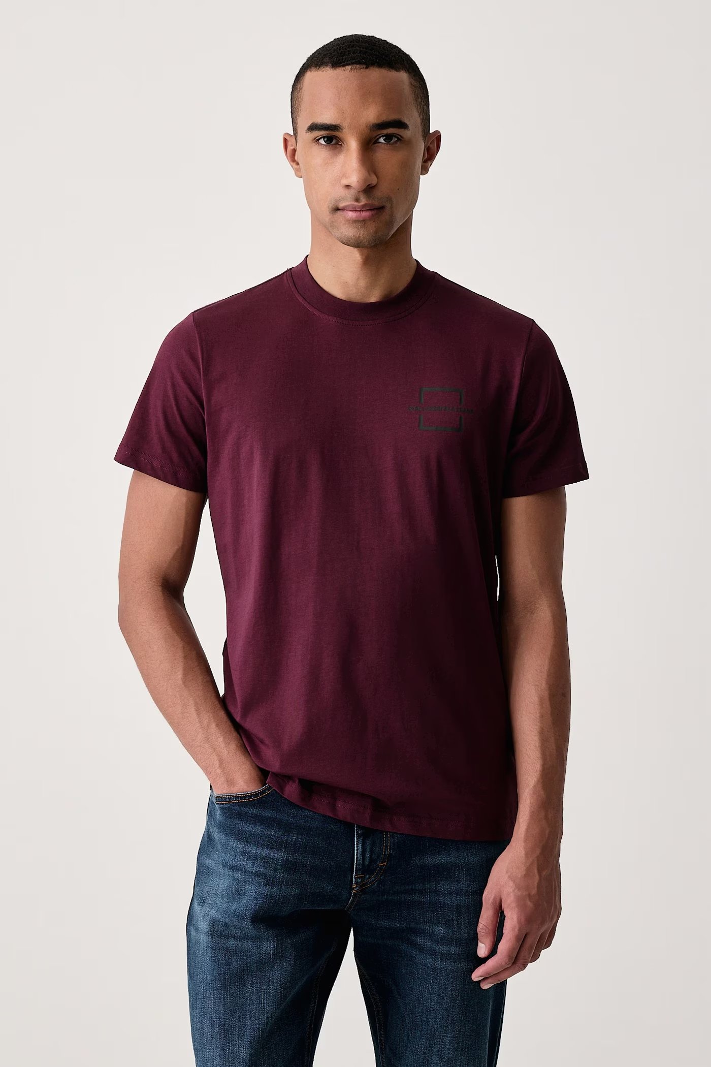 KLJ SLIM LOGO TEE | BORDEAUX