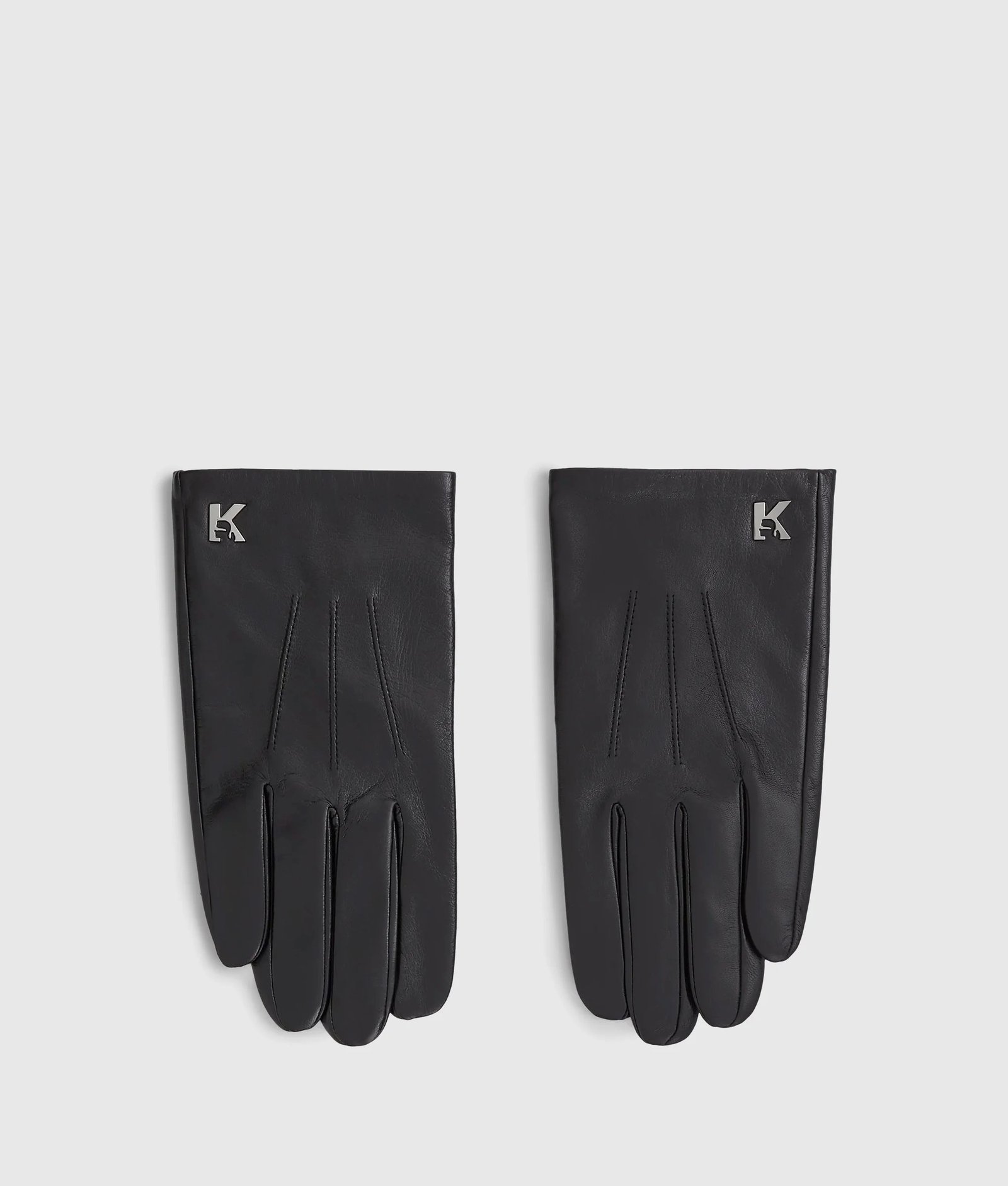 KLJ K/LOGO LEATHER GLOVES | BLACK