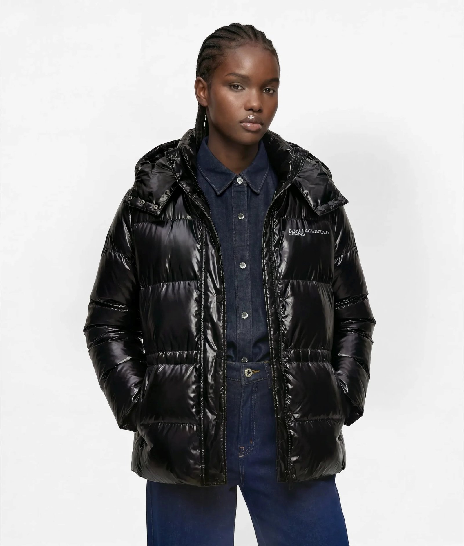 KLJ REG SHINY PUFFER | BLACK