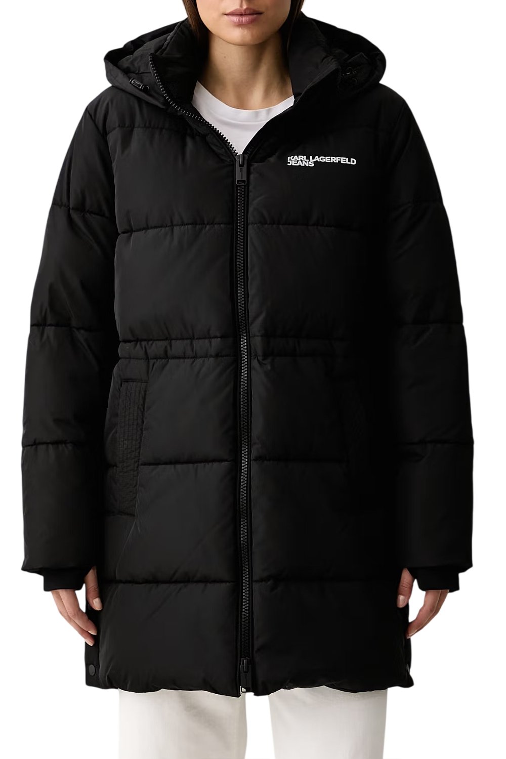 KLJ MIDI LENGTH PUFFER | BLACK