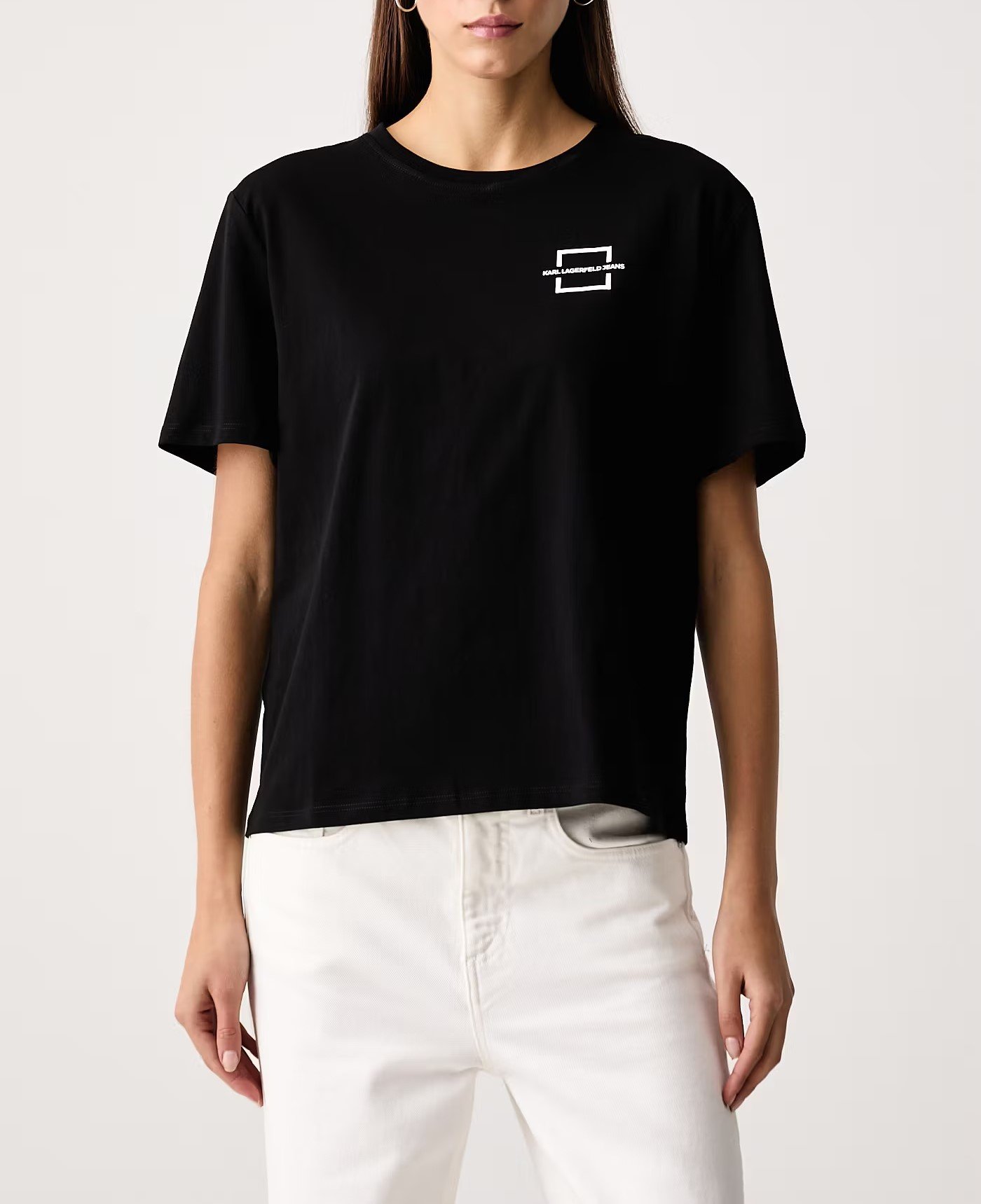 KLJ REG SQUARE LOGO TEE | BLACK