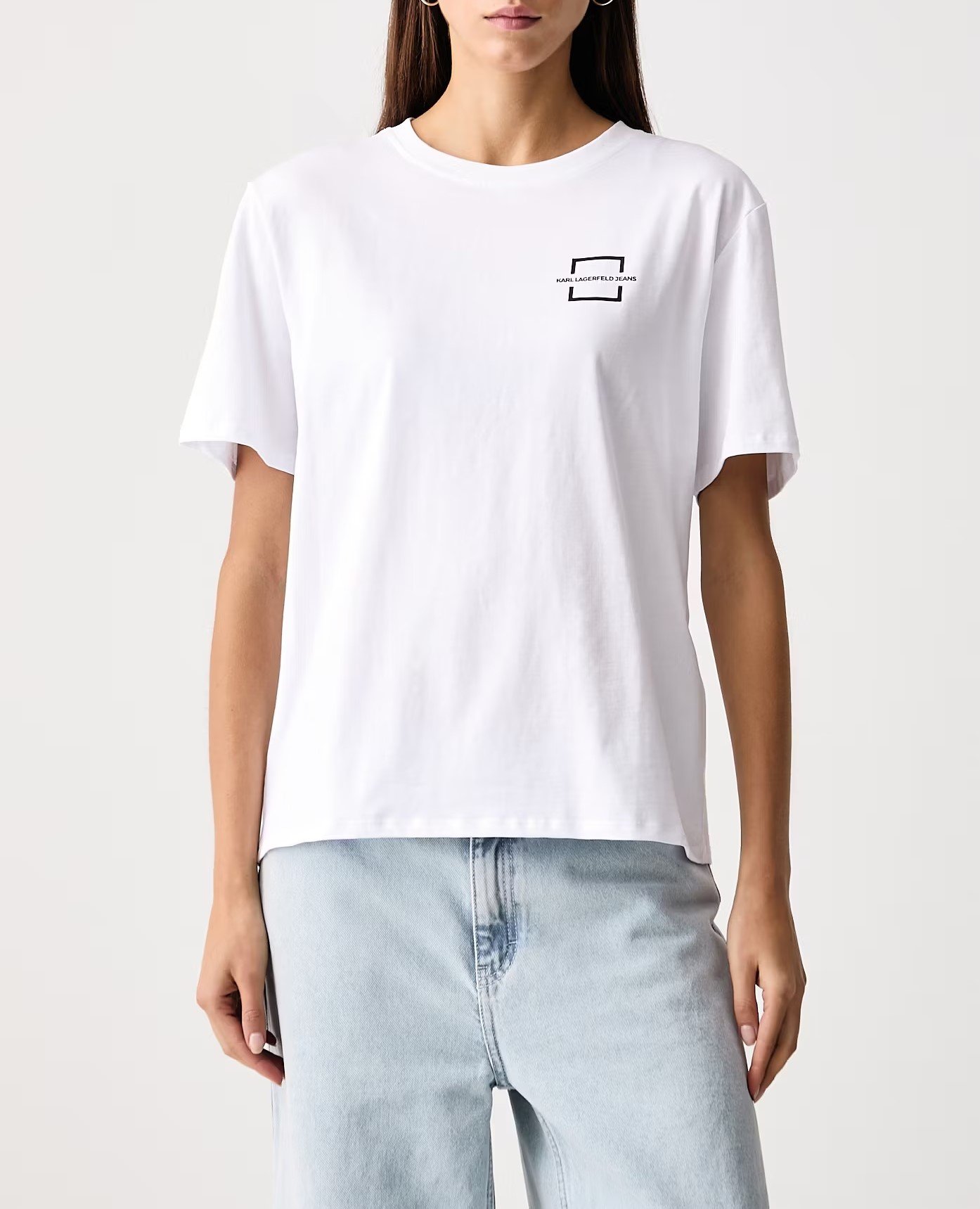KLJ REG SQUARE LOGO TEE | WHITE