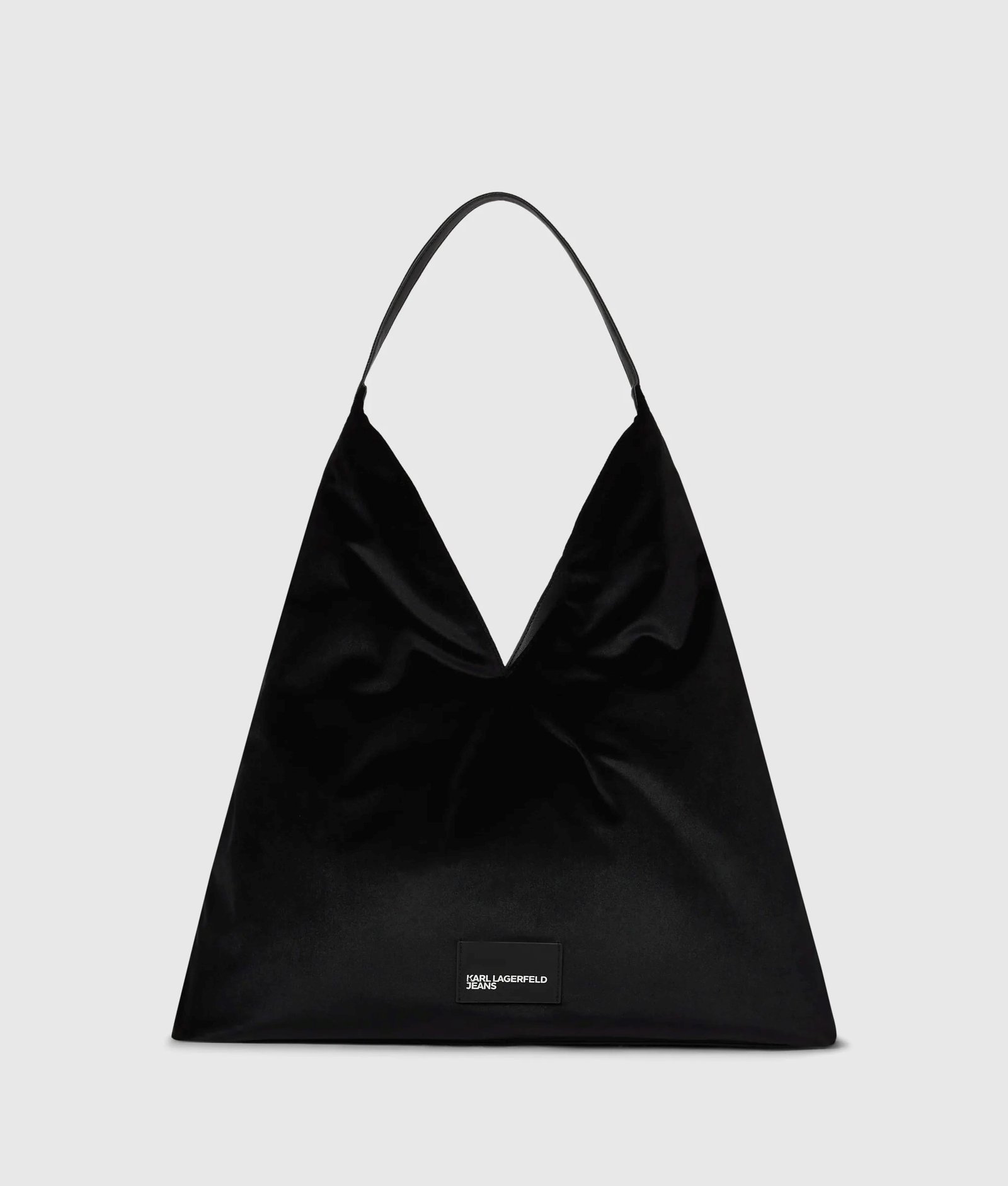 KLJ TRAPEZE VELVET SHOPPER | BLACK