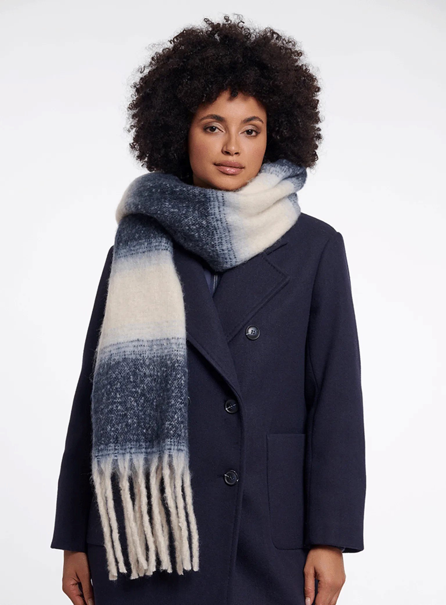 Checkered scarf | DARK BLUE