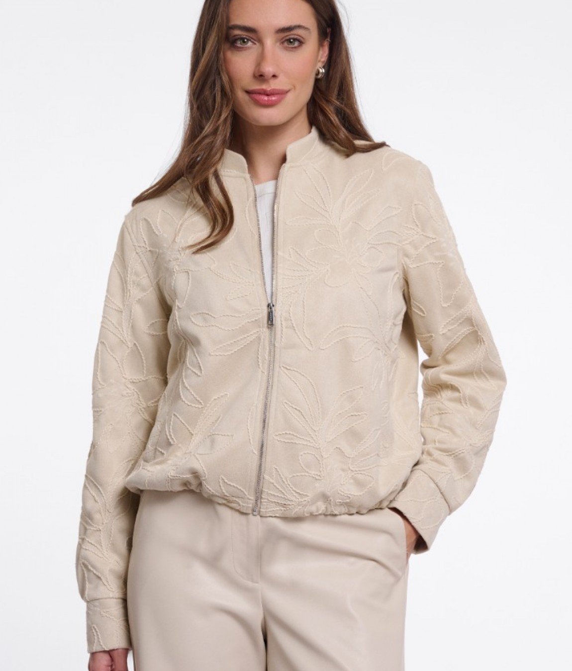 Jacket with zipper closure | BEIGE