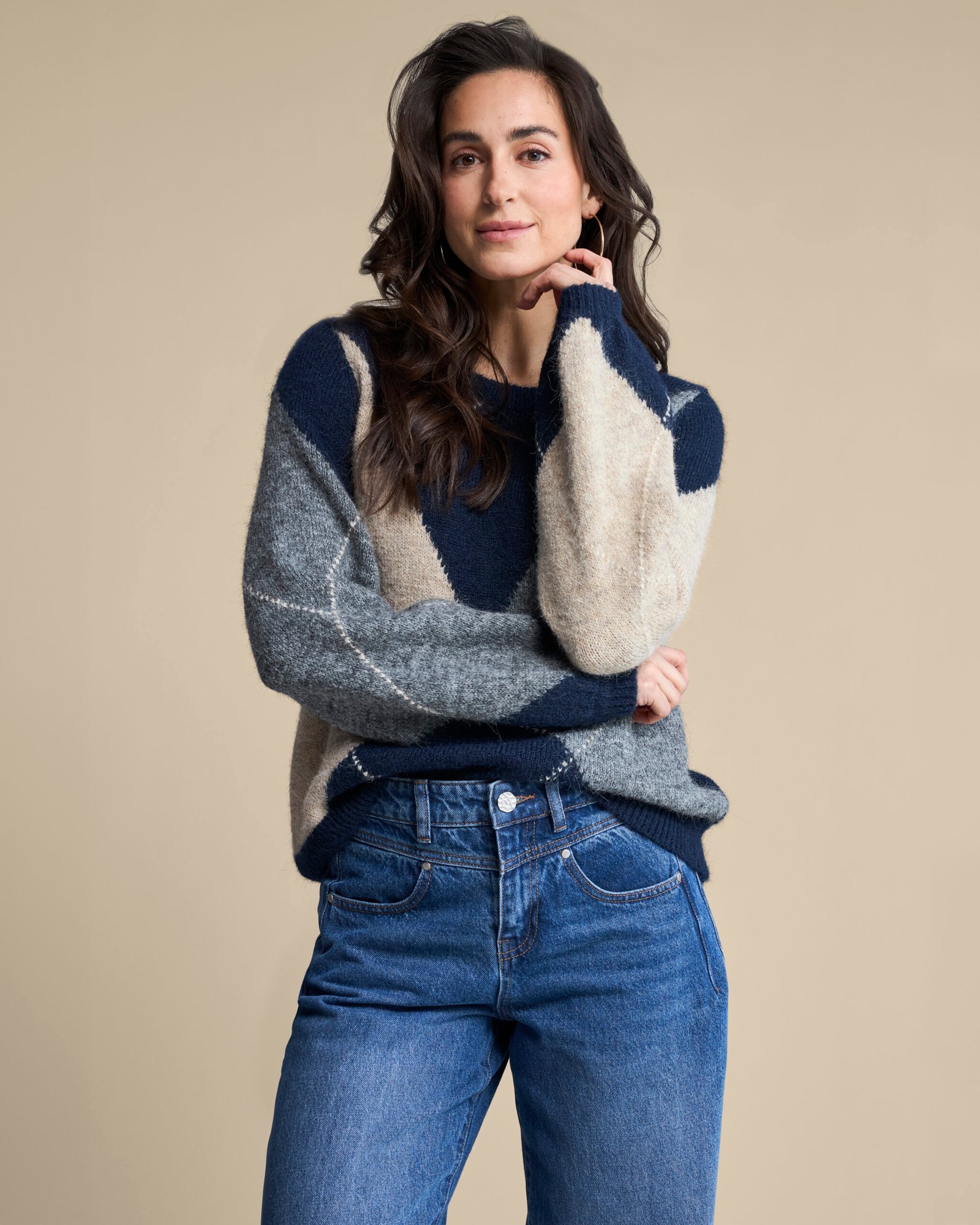 ARGYLE SWEATER | DARK BLUE